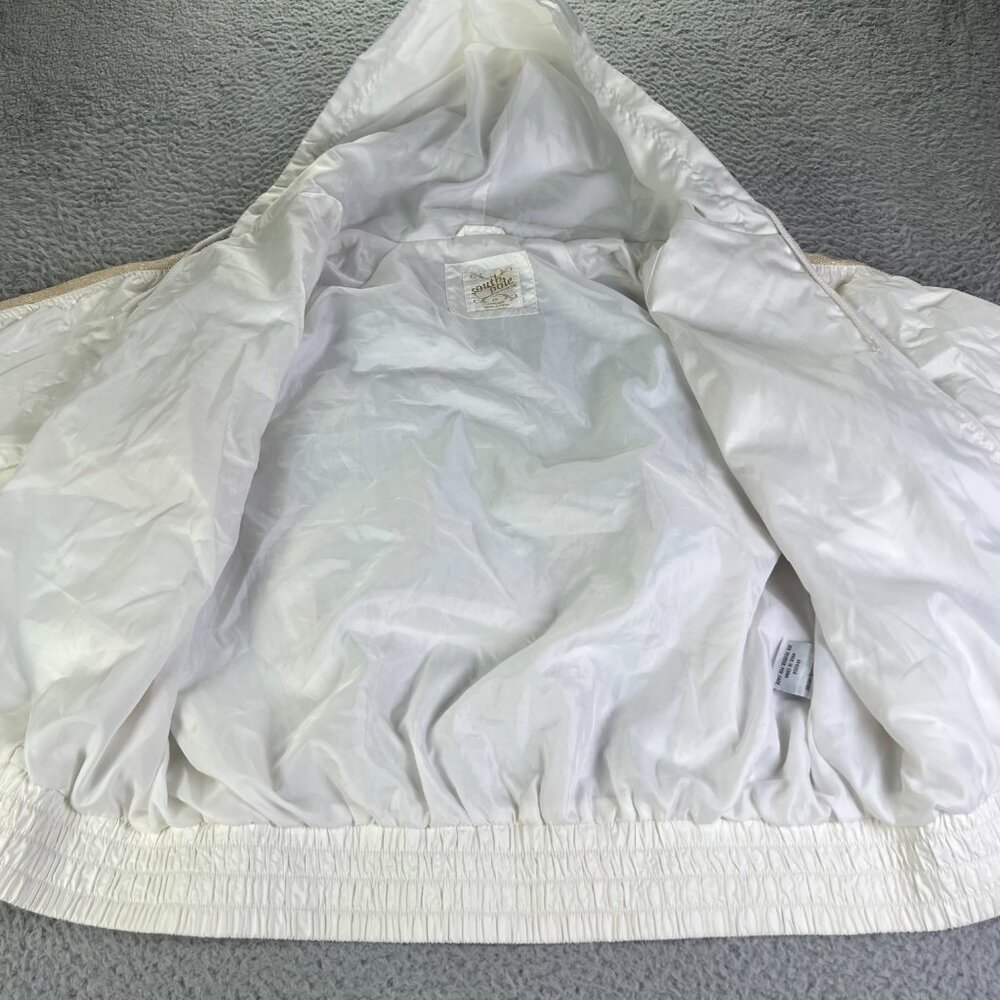 Southpole Jacket Womens 1X White Gold Full Zip Hooded Windbreaker Y2K Retro - Picture 7 of 14